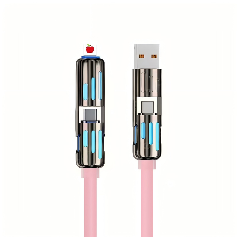 新款240W光柱四合一快充线type-c快充线适用苹果华为安卓通用